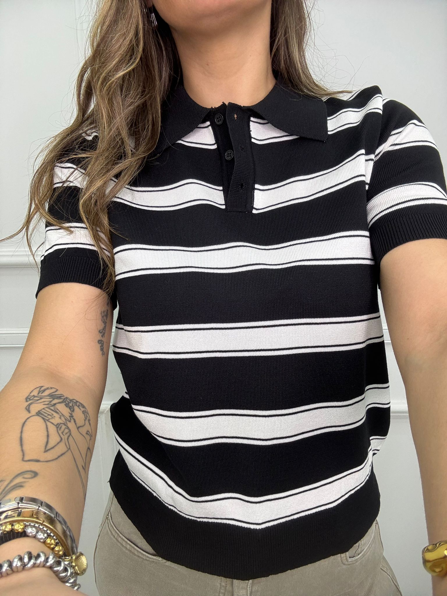 Polo a righe mezza manica