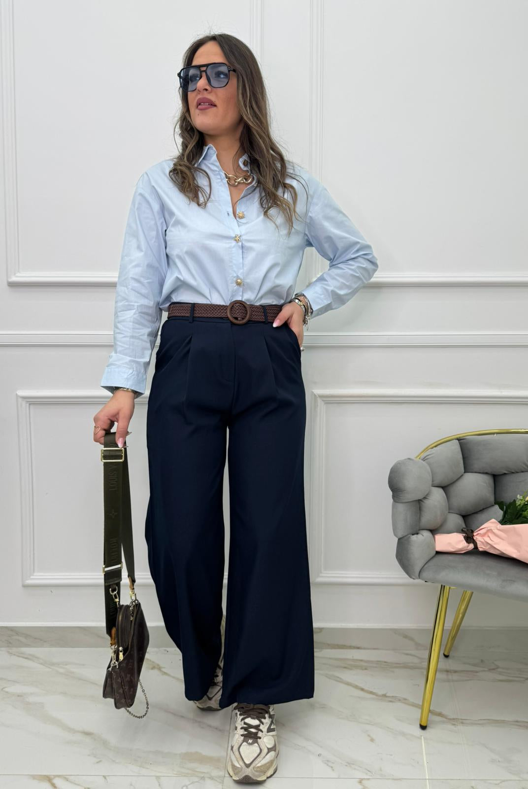 Camicia/abito Corto Estivo Donna Con Bottoni Oro, Plissettato, Arricciato, Stile Swing - TIKTOK - Foto 2