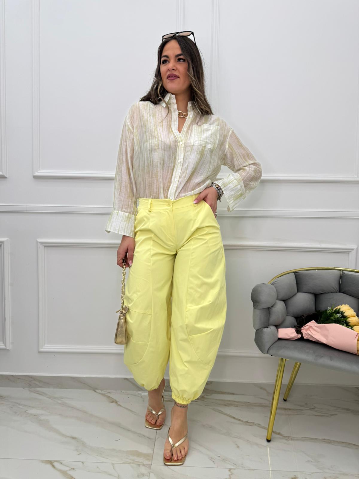 Pantalone balloon con elastico alle caviglie