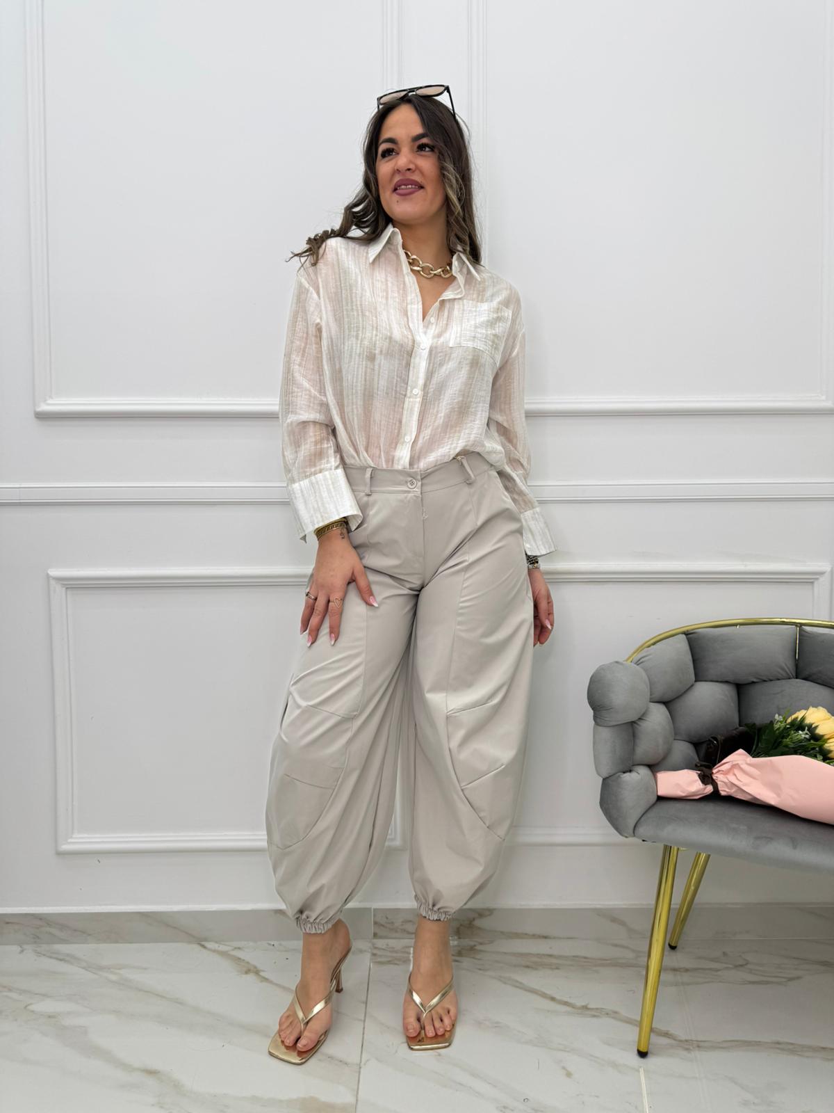 Pantalone balloon con elastico alle caviglie