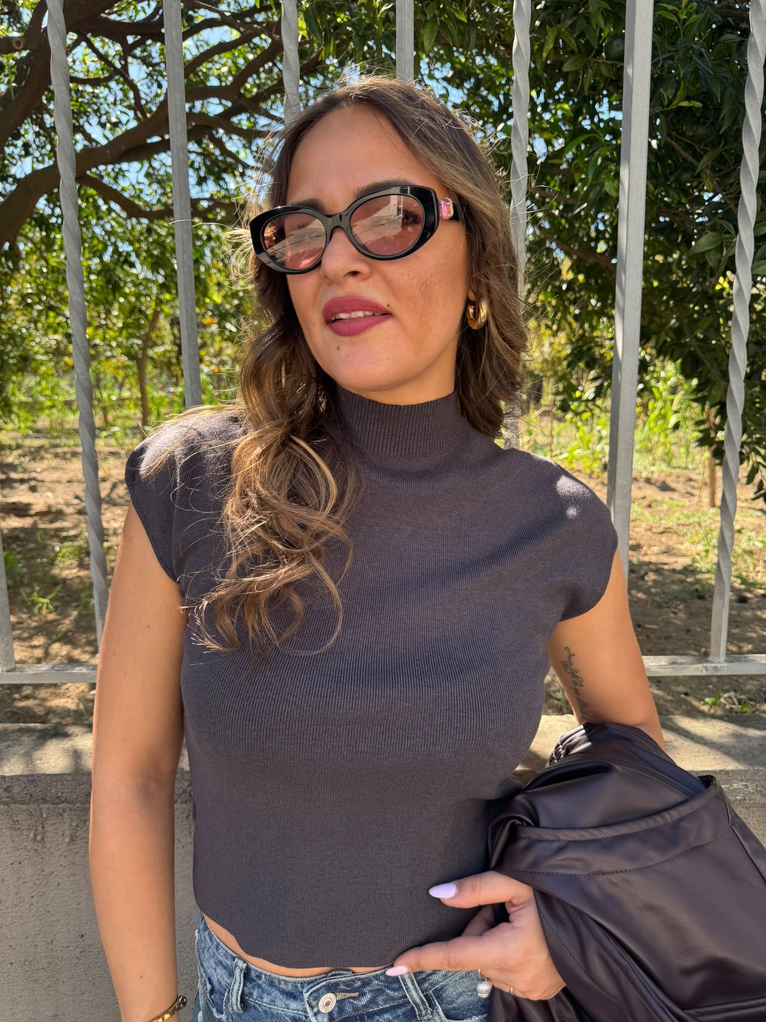 Maglia in lana giro manica mezzo collo