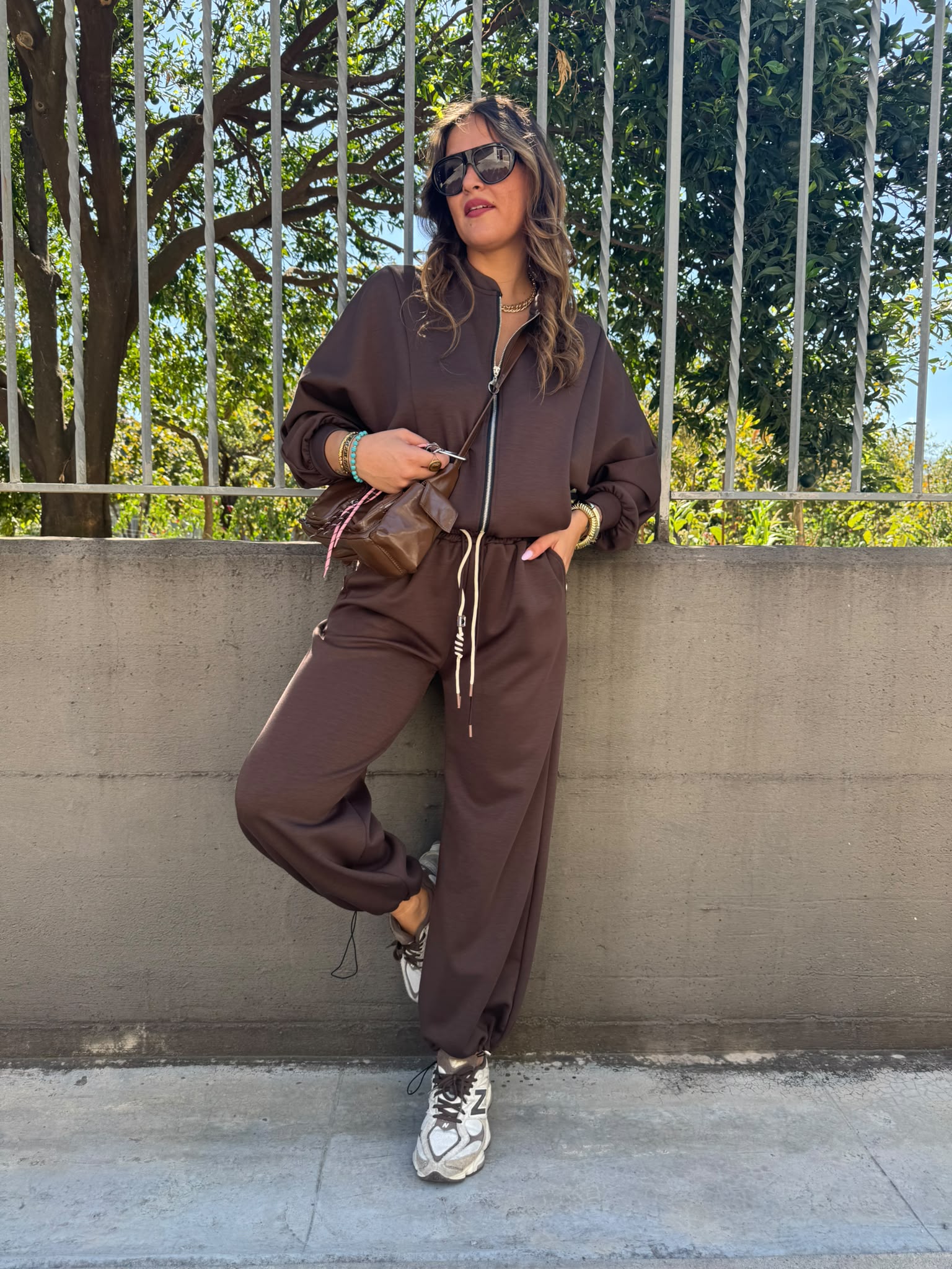 Coordinato tuta 2 pezzi con pantalone balloon