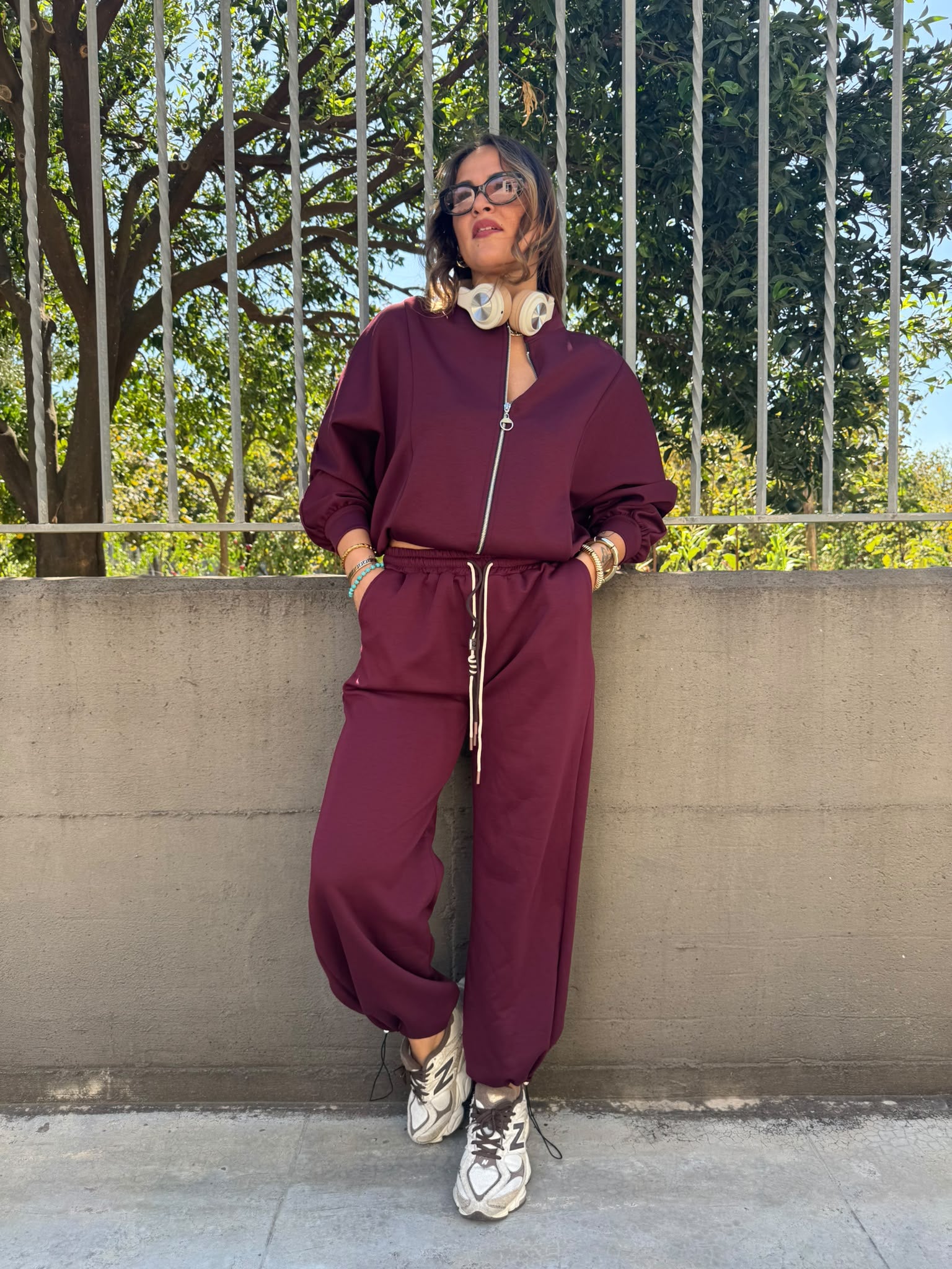 Coordinato tuta 2 pezzi con pantalone balloon