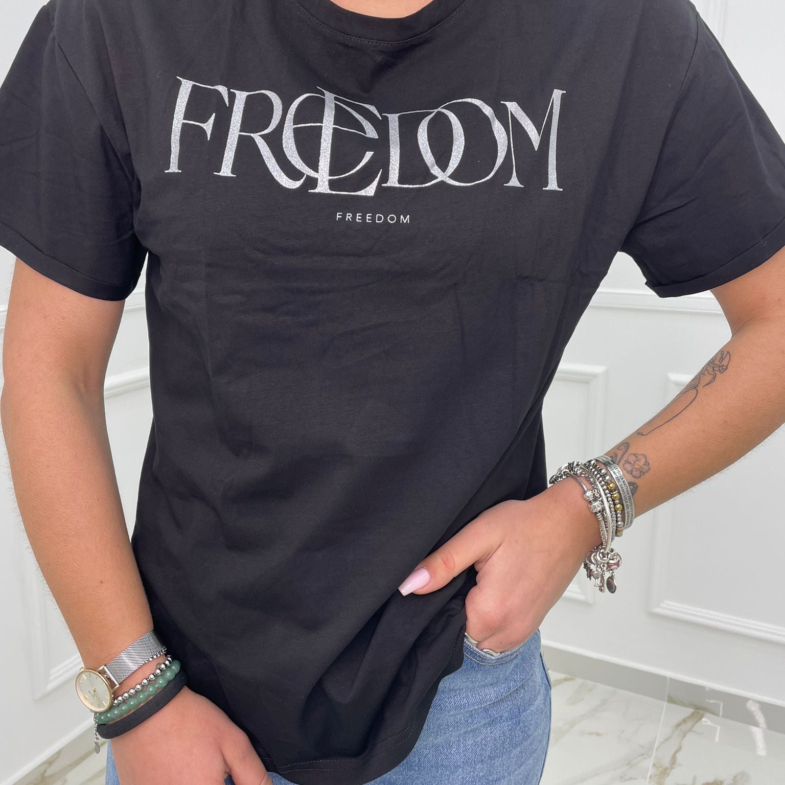 T-shirt con stampa Freedom